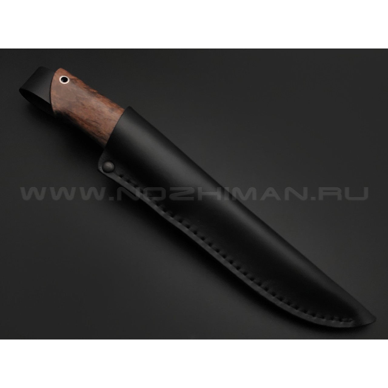 Кузница Ковчег нож Скаут сталь VG-10, рукоять Стаб. карельская береза коричневая, мельхиор