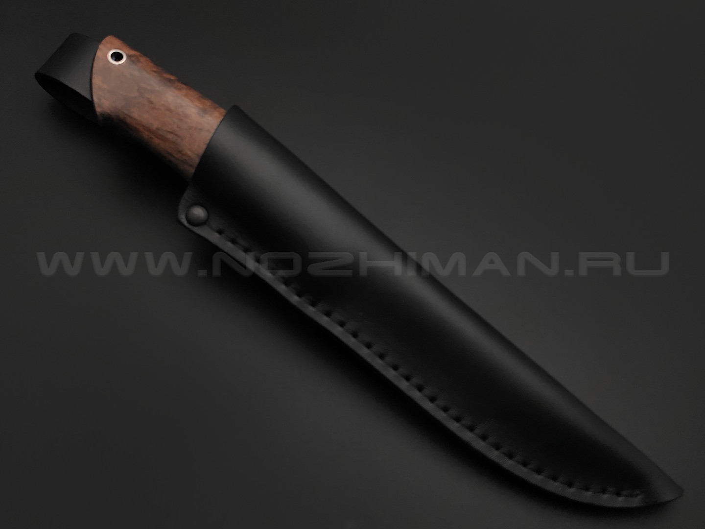 Кузница Ковчег нож Скаут сталь VG-10, рукоять Стаб. карельская береза коричневая, мельхиор