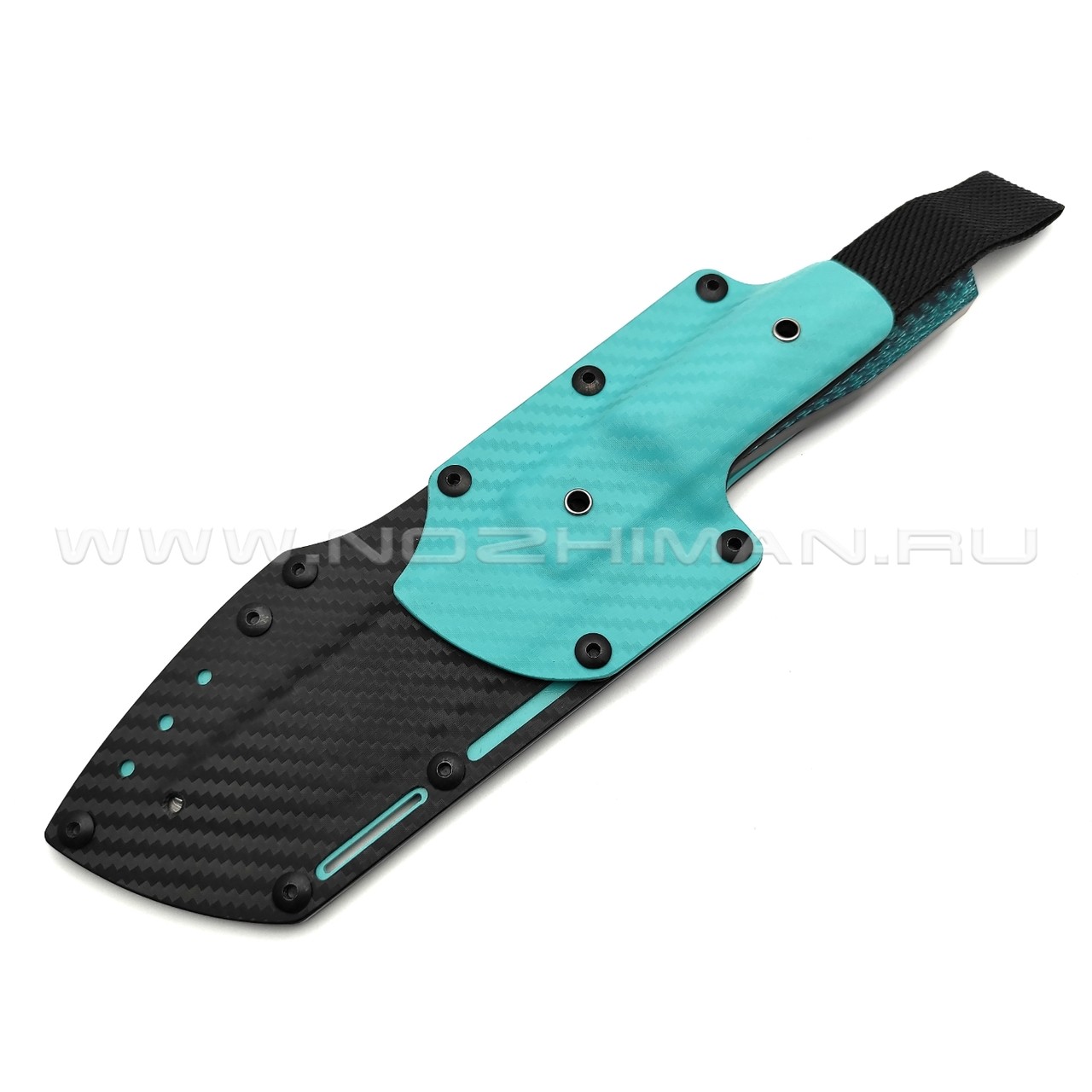 Дмитрий Болбат нож из стали S390 худ. травление, рукоять Alutex twill green, carbon fiber