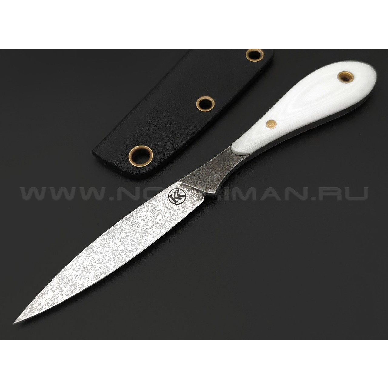 Кирилл Козлов нож Осока сталь Aus-10Co, рукоять G10 white