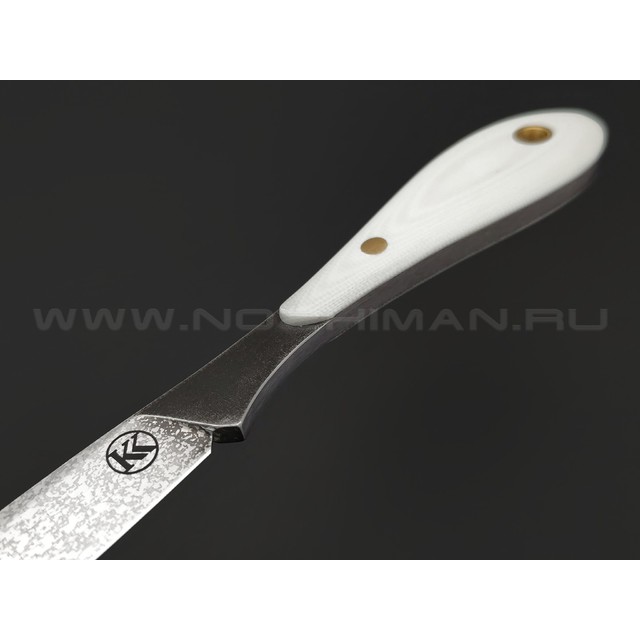 Кирилл Козлов нож Осока сталь Aus-10Co, рукоять G10 white