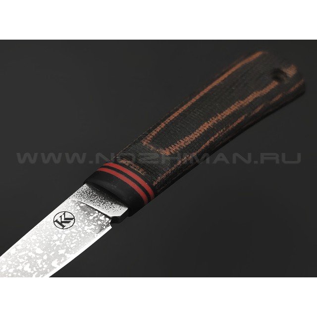 Кирилл Козлов нож Миниатюр сталь Elmax, рукоять Micarta black & brown, G10