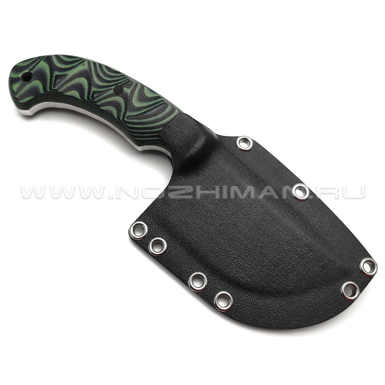 Богдан Гоготов нож NBG-61 сталь 95Х18 травление, рукоять G10 black & green
