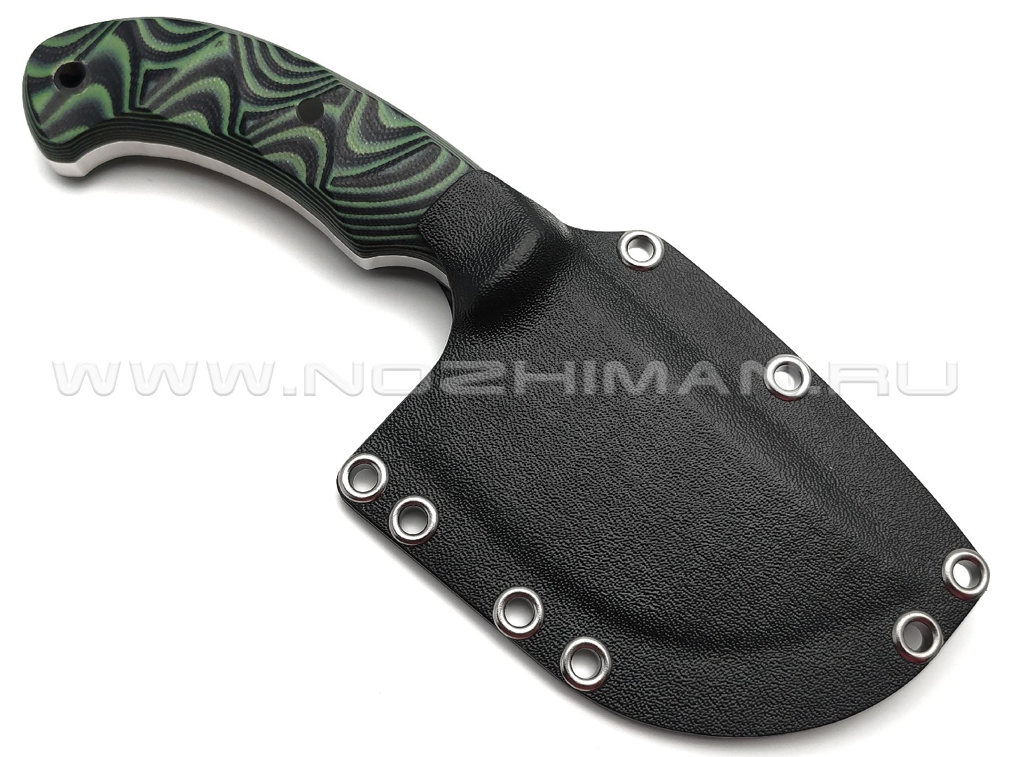 Богдан Гоготов нож NBG-61 сталь 95Х18 травление, рукоять G10 black & green