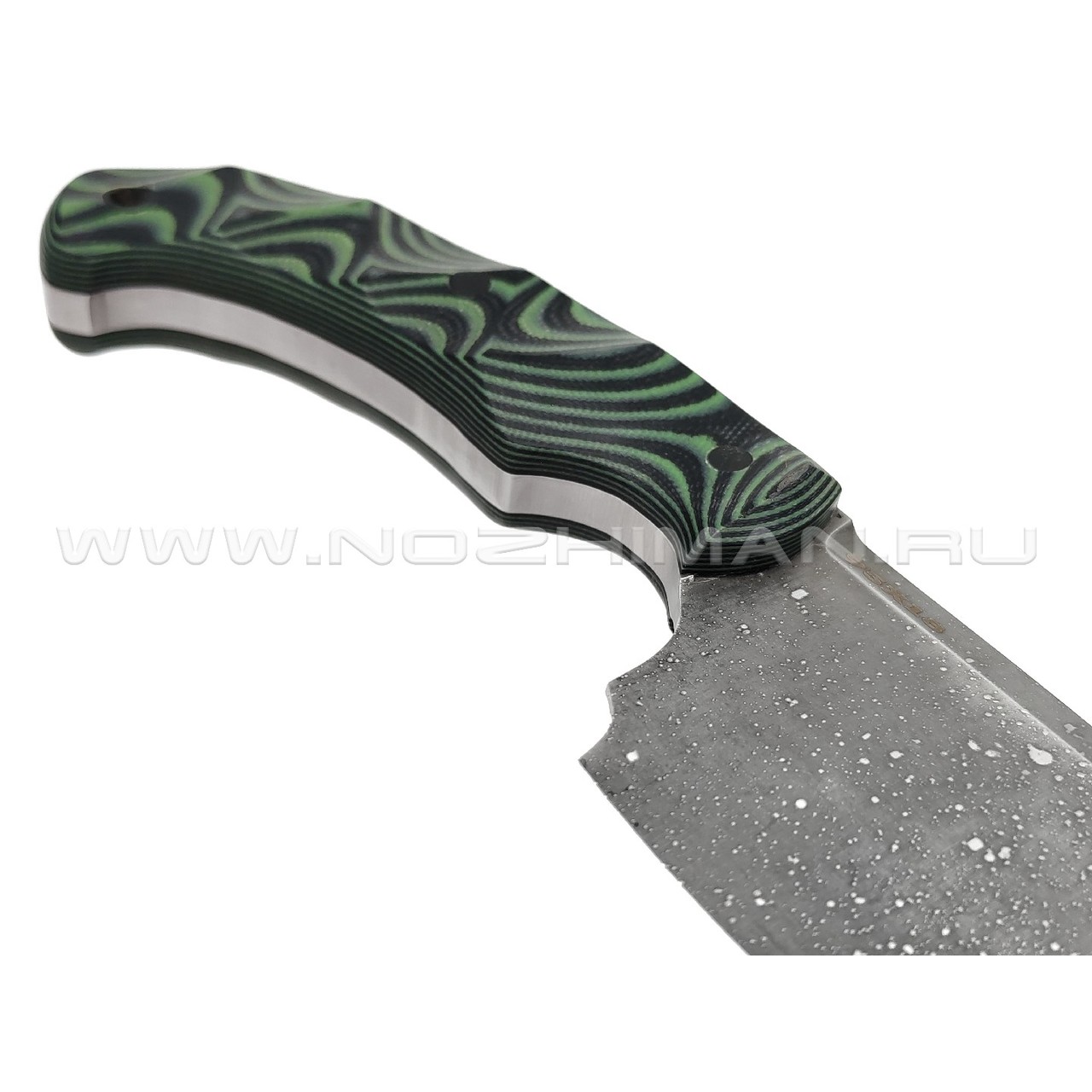 Богдан Гоготов нож NBG-61 сталь 95Х18 травление, рукоять G10 black & green