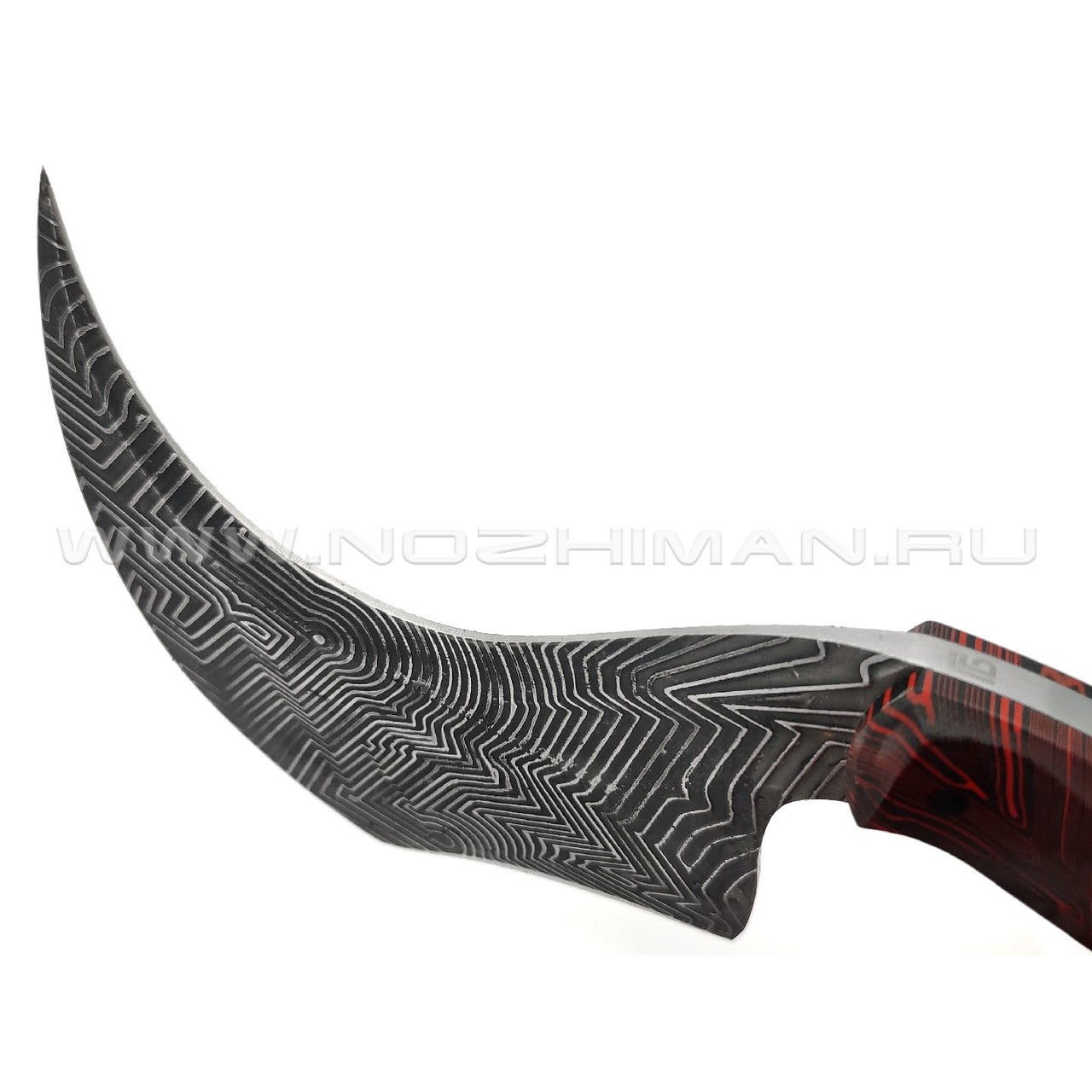 Богдан Гоготов нож NBG-71 сталь 95Х18 травление, рукоять G10 chaotic black & red
