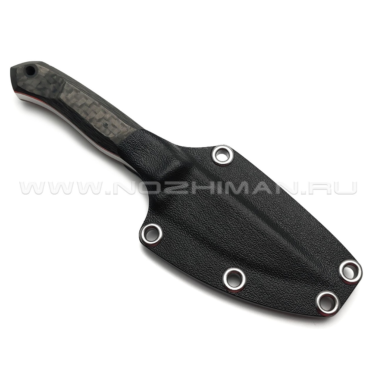 Богдан Гоготов нож NBG-57 сталь 95Х18 травление, рукоять Carbon fiber