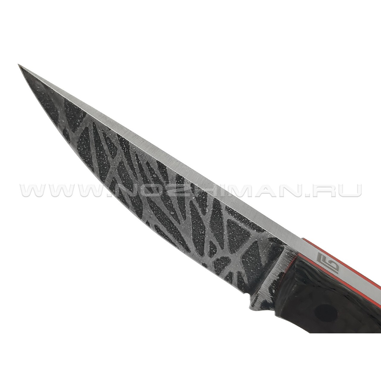 Богдан Гоготов нож NBG-57 сталь 95Х18 травление, рукоять Carbon fiber