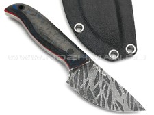 Богдан Гоготов нож NBG-55 сталь 95Х18 травление, рукоять Chaotic carbon fiber blue