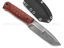 Богдан Гоготов нож Танто NBG-60 сталь 95Х18 травление, рукоять G10 red & grey