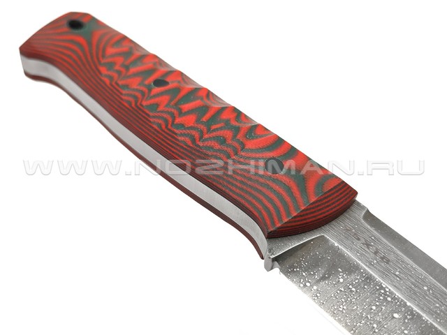 Богдан Гоготов нож Танто NBG-60 сталь 95Х18 травление, рукоять G10 red & grey