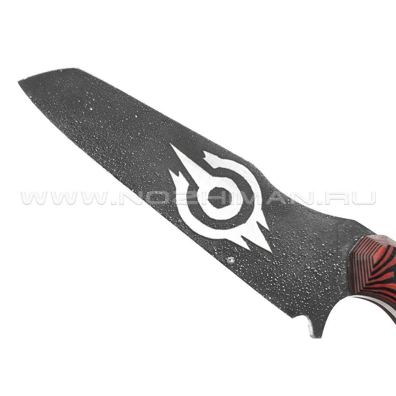 Богдан Гоготов нож NBG-69 сталь N690 травление, рукоять G10 black & red