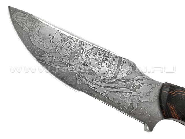 Богдан Гоготов нож NBG-62 Orc Edition сталь PGK травление, рукоять G10 chaotic black & orange