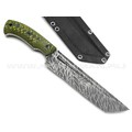 Богдан Гоготов нож Танто NBG-65 сталь 95Х18 травление, рукоять G10 yellow & green