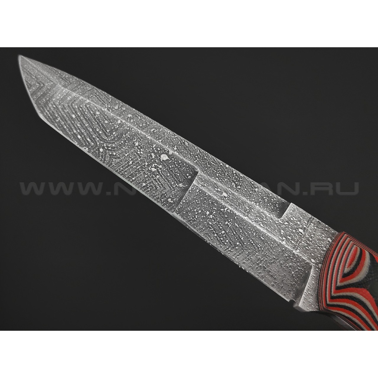 Богдан Гоготов нож Танто NBG-66 сталь 95Х18 травление, рукоять G10 red-black-grey