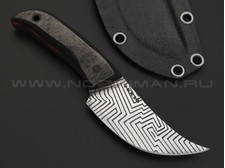Богдан Гоготов нож NBG-56 сталь 95Х18 травление, рукоять Carbon fiber