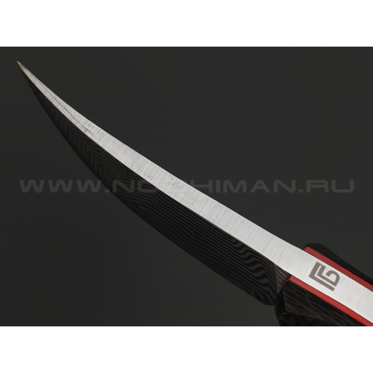 Богдан Гоготов нож NBG-56 сталь 95Х18 травление, рукоять Carbon fiber