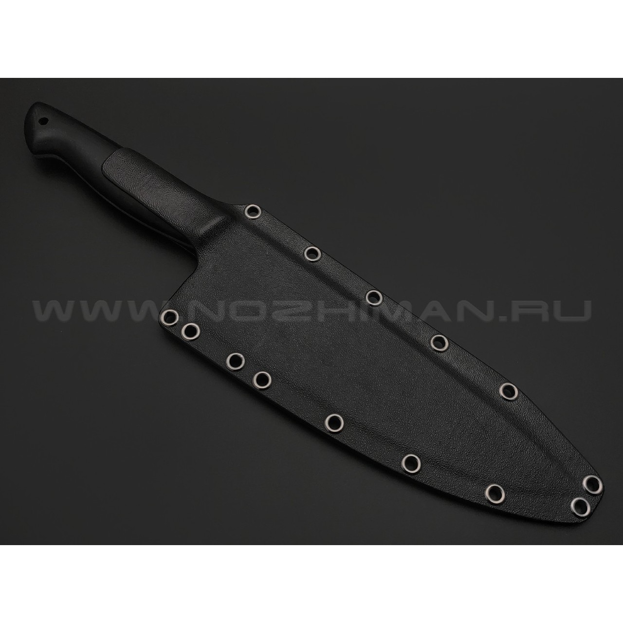 Волчий Век нож Шеф Custom сталь N690 WA дамаскаж, рукоять G10 black, мозаичные пины, карбон