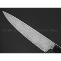 Волчий Век нож Шеф Custom сталь N690 WA дамаскаж, рукоять G10 black, мозаичные пины, карбон Волчий Век нож Шеф Custom сталь N690 WA дамаскаж, рукоять G10 black, мозаичные пины, карбон