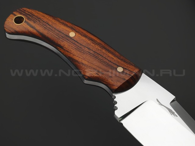 Волчий Век нож Сквозняк Brutal Edition Custom сталь N690 ручной сатин, рукоять Айронвуд, G10, латунь