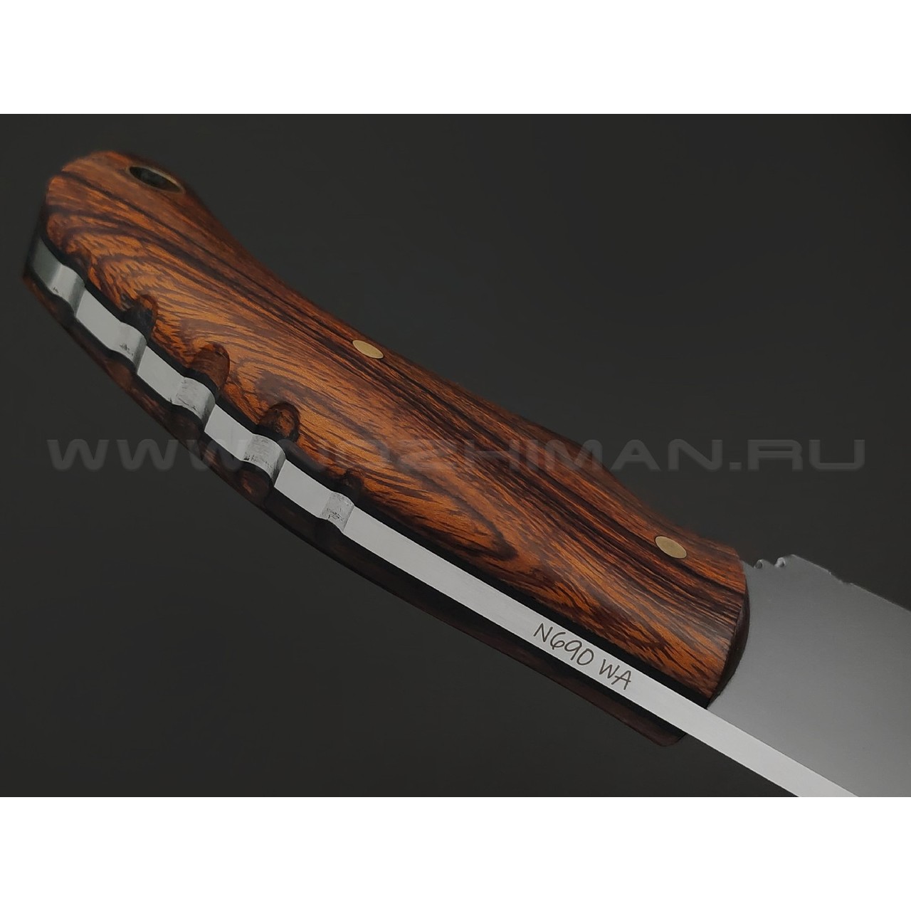 Волчий Век нож Сквозняк Brutal Edition Custom сталь N690 ручной сатин, рукоять Айронвуд, G10, латунь