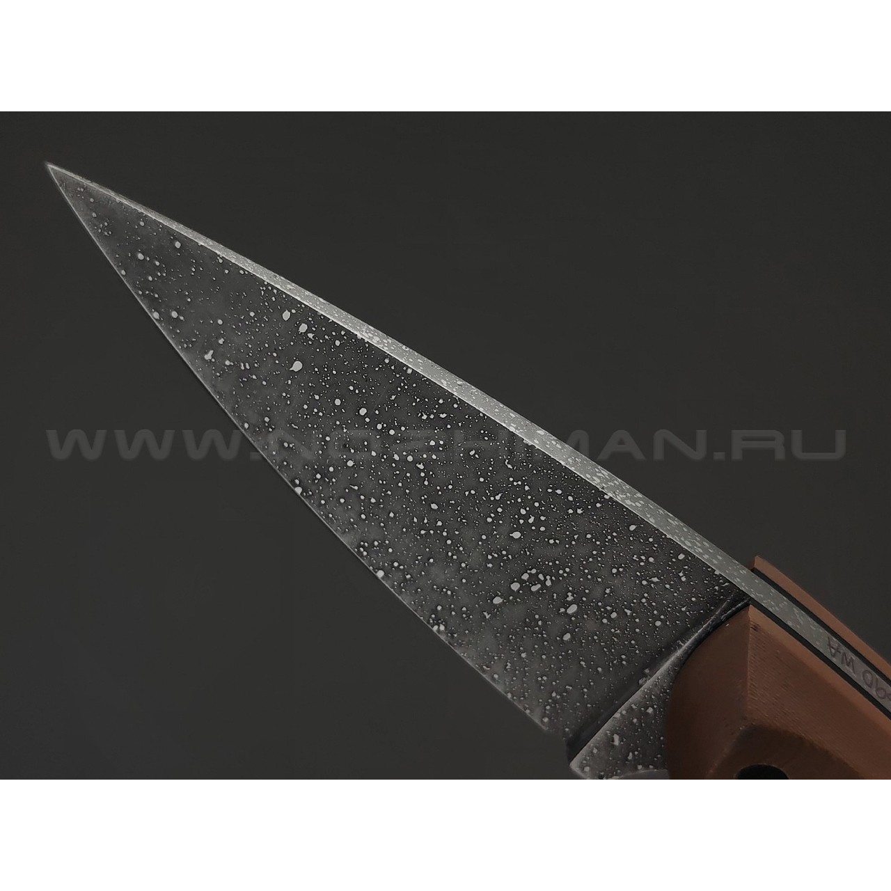 Волчий Век нож Оса Custom сталь N690 WA травление, рукоять G10 black & brown, карбон