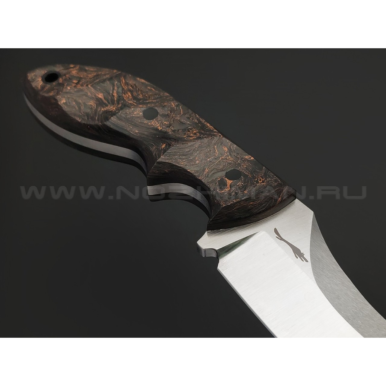 Волчий Век нож Кондрат 10 сталь Magnacut WA satin, рукоять Хаотичный карбон с медью