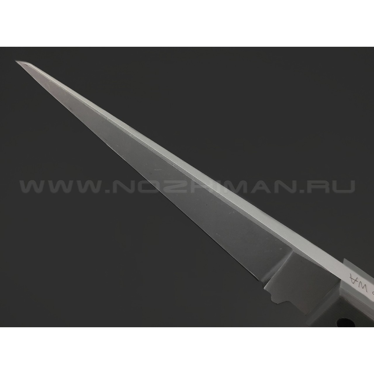 Волчий Век нож Кибертрак сталь 1.4116 WA стоунвош, обух 6.8 мм, рукоять G10 grey, карбон