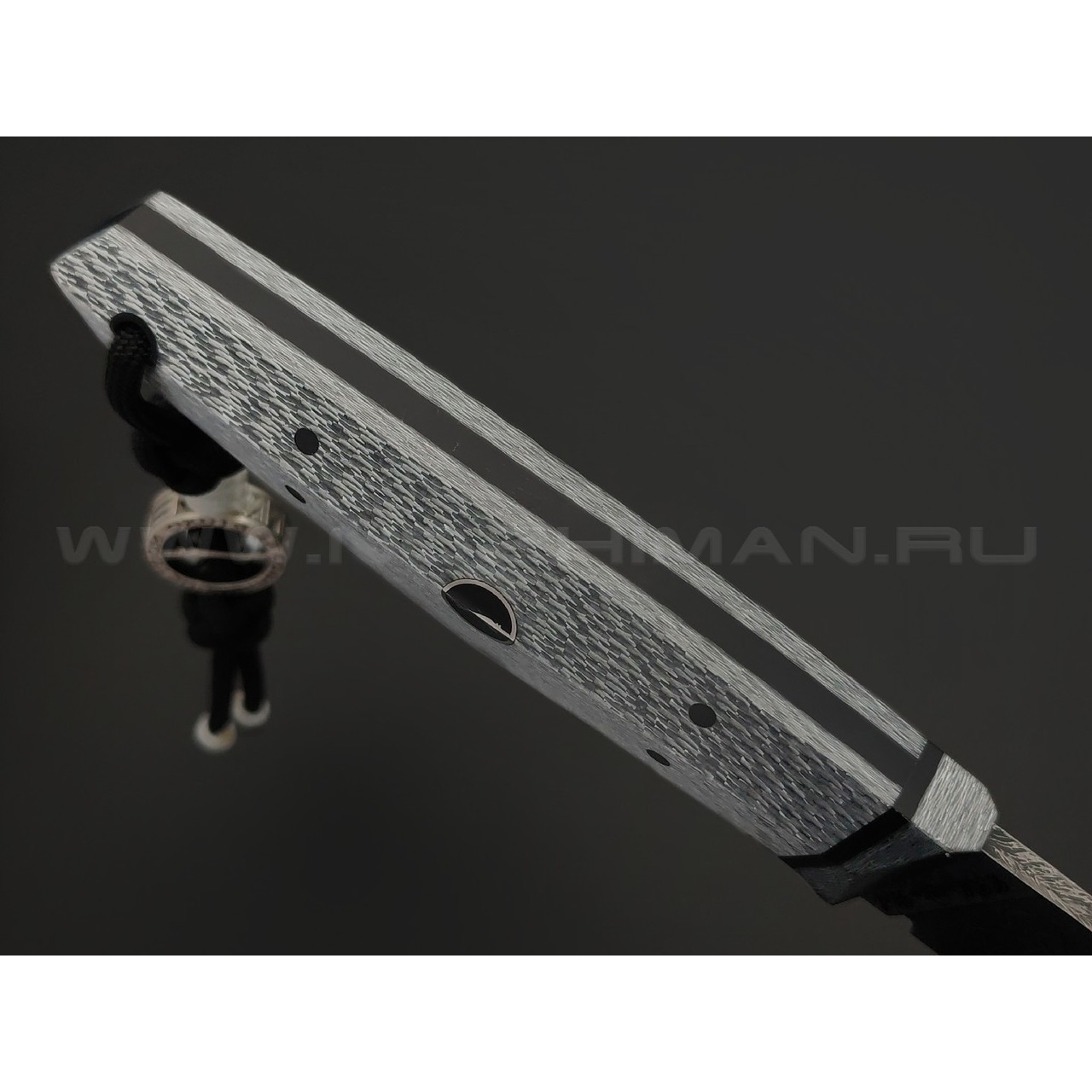 Волчий Век нож Слон Custom сталь CPM S125V WA травление, рукоять Silver twill, G10, carbon fiber