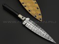 Волчий Век нож Кинжалойд Custom сталь N690 WA травление, рукоять Кость жирафа, G10 black, карбон