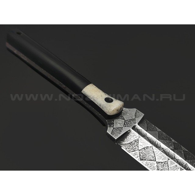 Волчий Век нож Кинжалойд Custom сталь N690 WA травление, рукоять Кость жирафа, G10 black, карбон