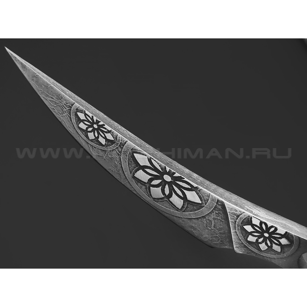Волчий Век нож Скелетный EDC Custom сталь 95Х18 WA травление, рукоять Сталь