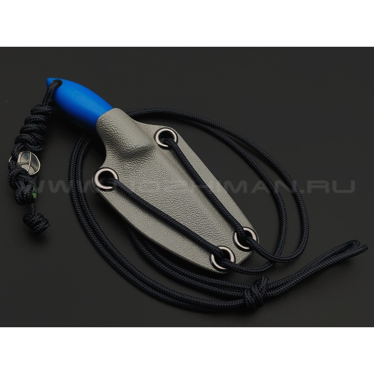 Волчий Век нож Мини МасичЬка сталь N690 WA satin, рукоять G10 blue, карбон