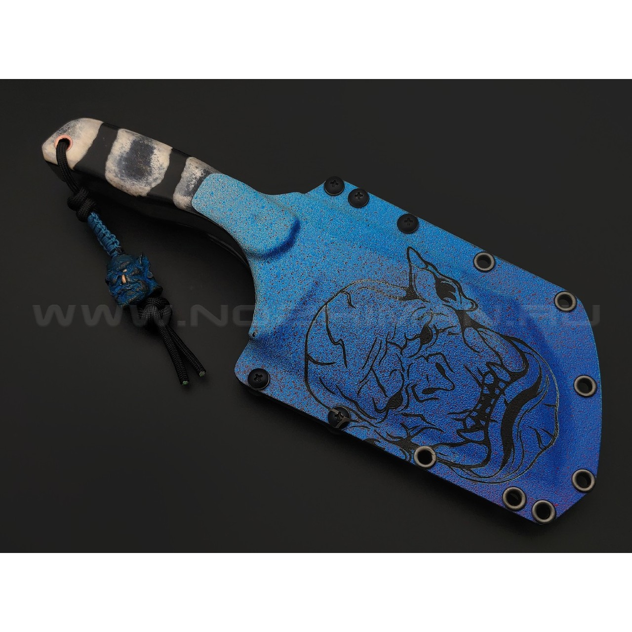 Волчий Век нож Mordor Custom сталь D2 WA обух 15 мм, рукоять Зуб Орка - стаб. рог лося, G10