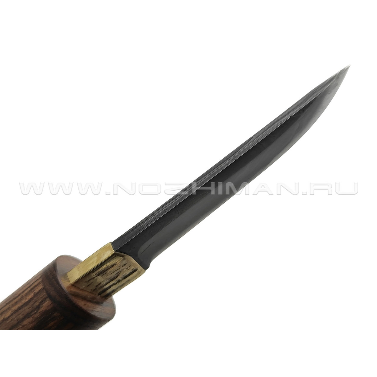 Корзун Александр малый танто, сталь Дамаск, рукоять и ножны из дерева Бокоте