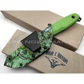 Нож с Котом Тик-Так 6 сталь Cr12 блэквош, рукоять G10 light green, kydex green skull Нож с Котом Тик-Так 6 сталь Cr12 блэквош, рукоять G10 light green, kydex green skull