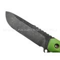 Нож с Котом Тик-Так 6 сталь Cr12 блэквош, рукоять G10 light green, kydex green skull Нож с Котом Тик-Так 6 сталь Cr12 блэквош, рукоять G10 light green, kydex green skull