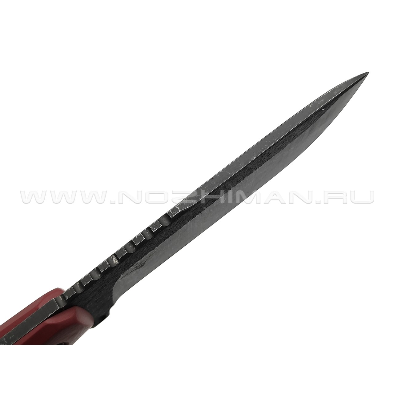 Нож с Котом Тик-так 6 сталь Cr12 блэквош, рукоять G10 bordo