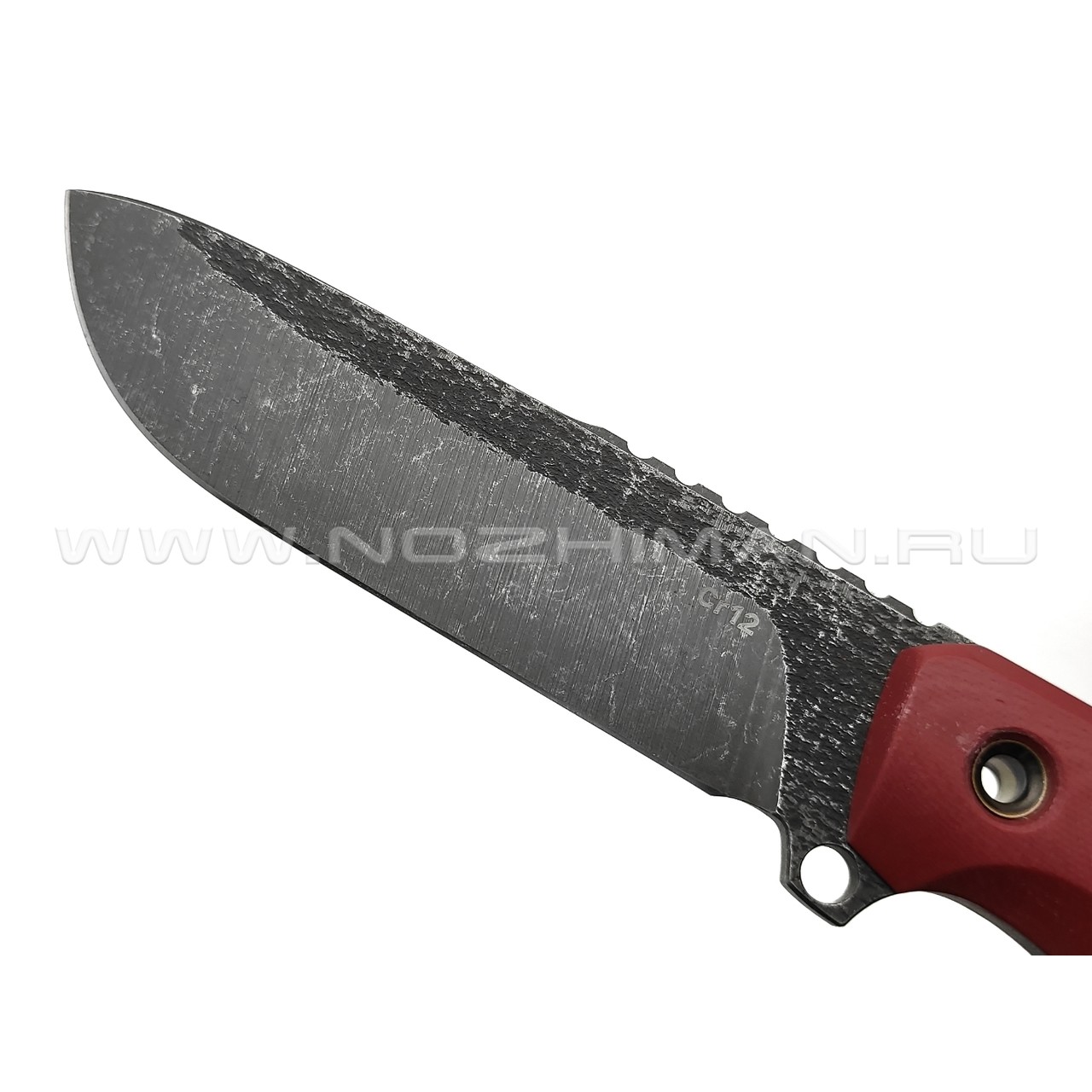 Нож с Котом Тик-так 6 сталь Cr12 блэквош, рукоять G10 bordo