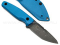 Нож с Котом 29 сталь K110 blackwash, рукоять G10 blue, kydex blue