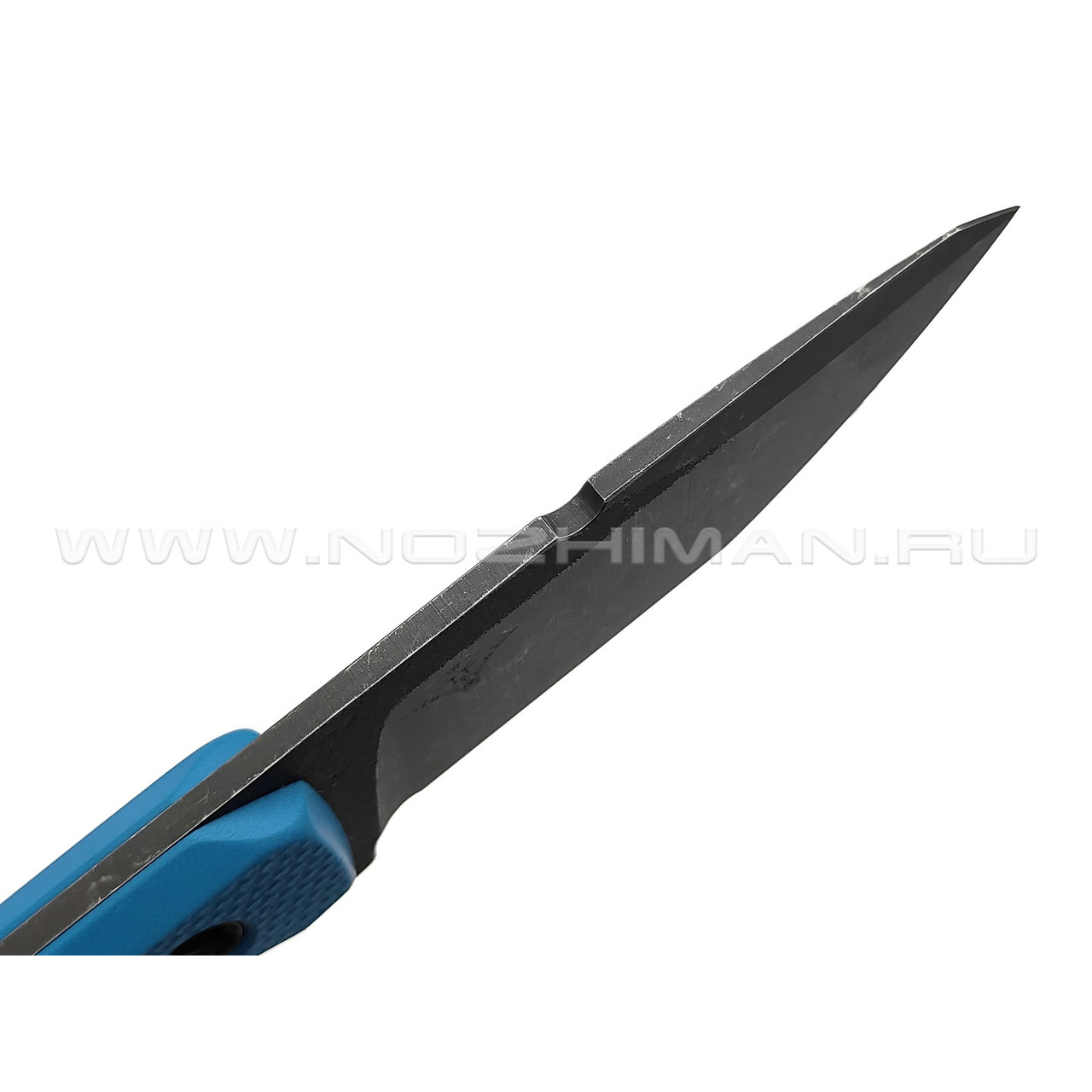 Нож с Котом 29 сталь K110 блэквош, рукоять G10 blue, kydex blue