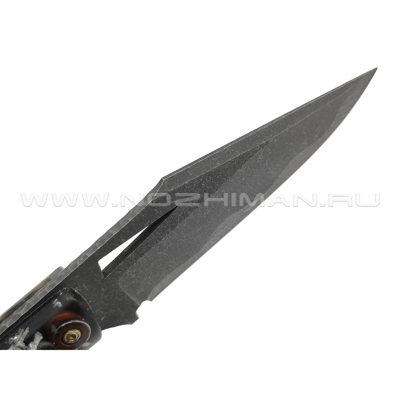 Русский Мамонт нож Альфа сталь Х12МФ, рукоять Трехмерный композит красный