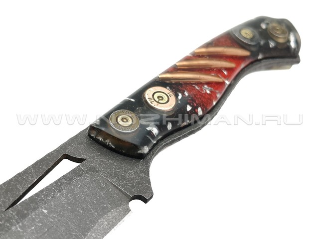 Русский Мамонт нож Альфа сталь Х12МФ, рукоять Трехмерный композит красный