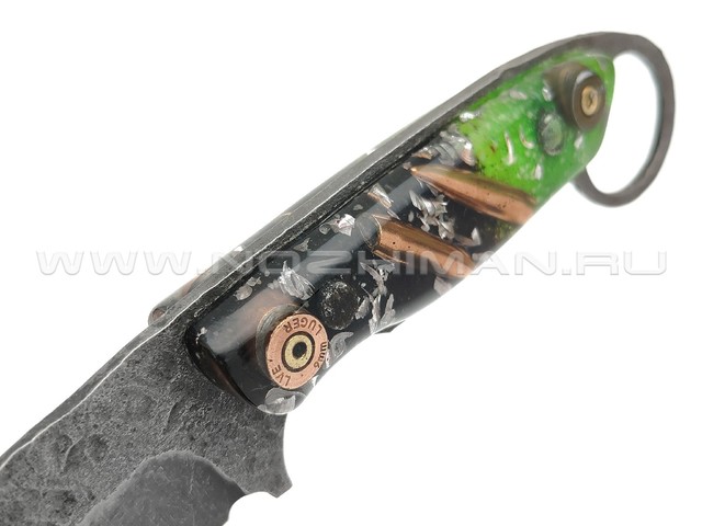 Русский Мамонт нож Эхо сталь Х12МФ, рукоять Трехмерный композит черно-зеленый