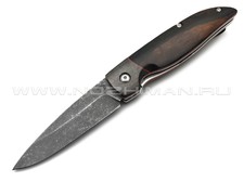 Товарищество Завьялова складной нож Грибник сталь Булат blackwash, рукоять Зирикот, carbon fiber, G10
