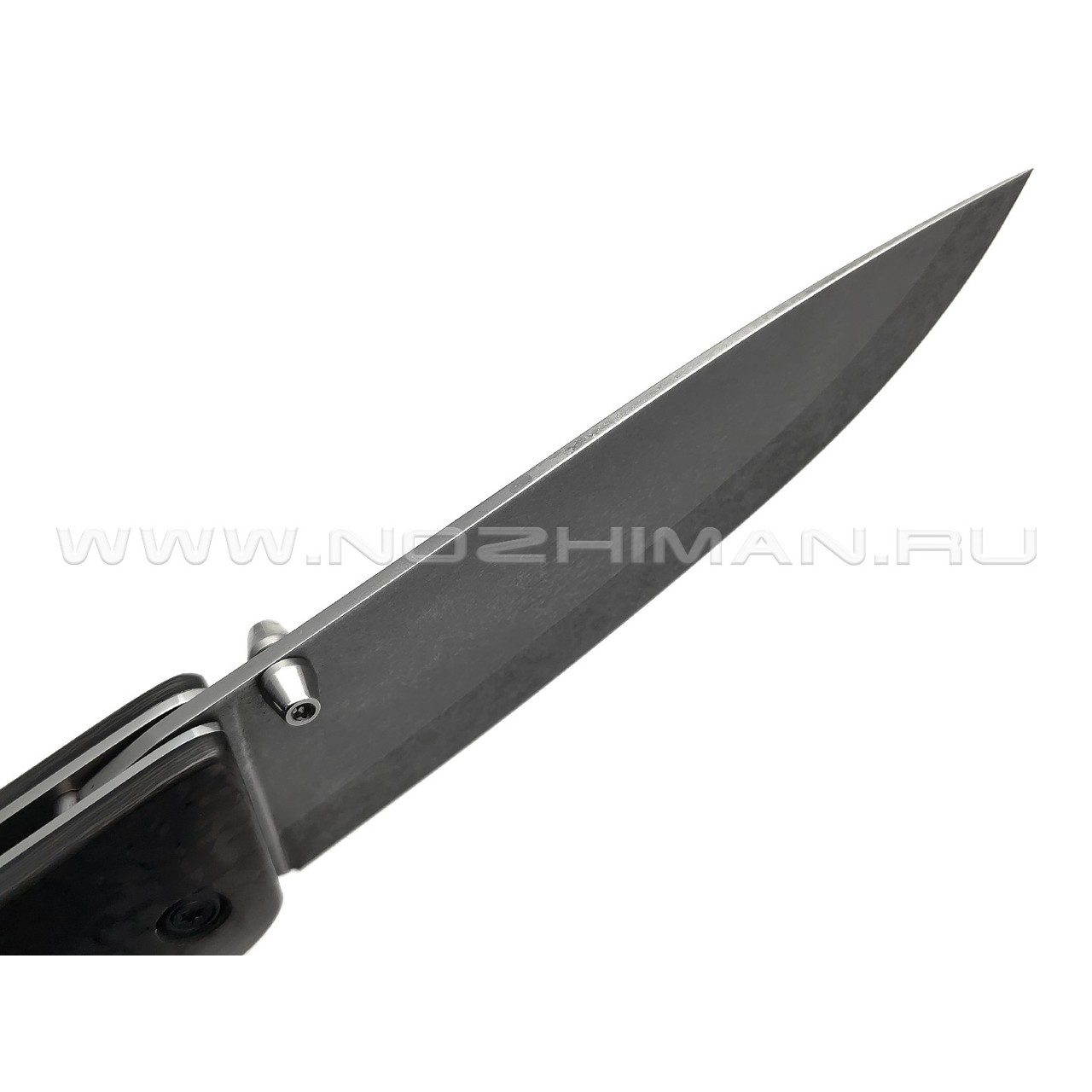 Товарищество Завьялова складной нож Бизон сталь Булат стоунвош, рукоять Зирикот, carbon fiber, G10
