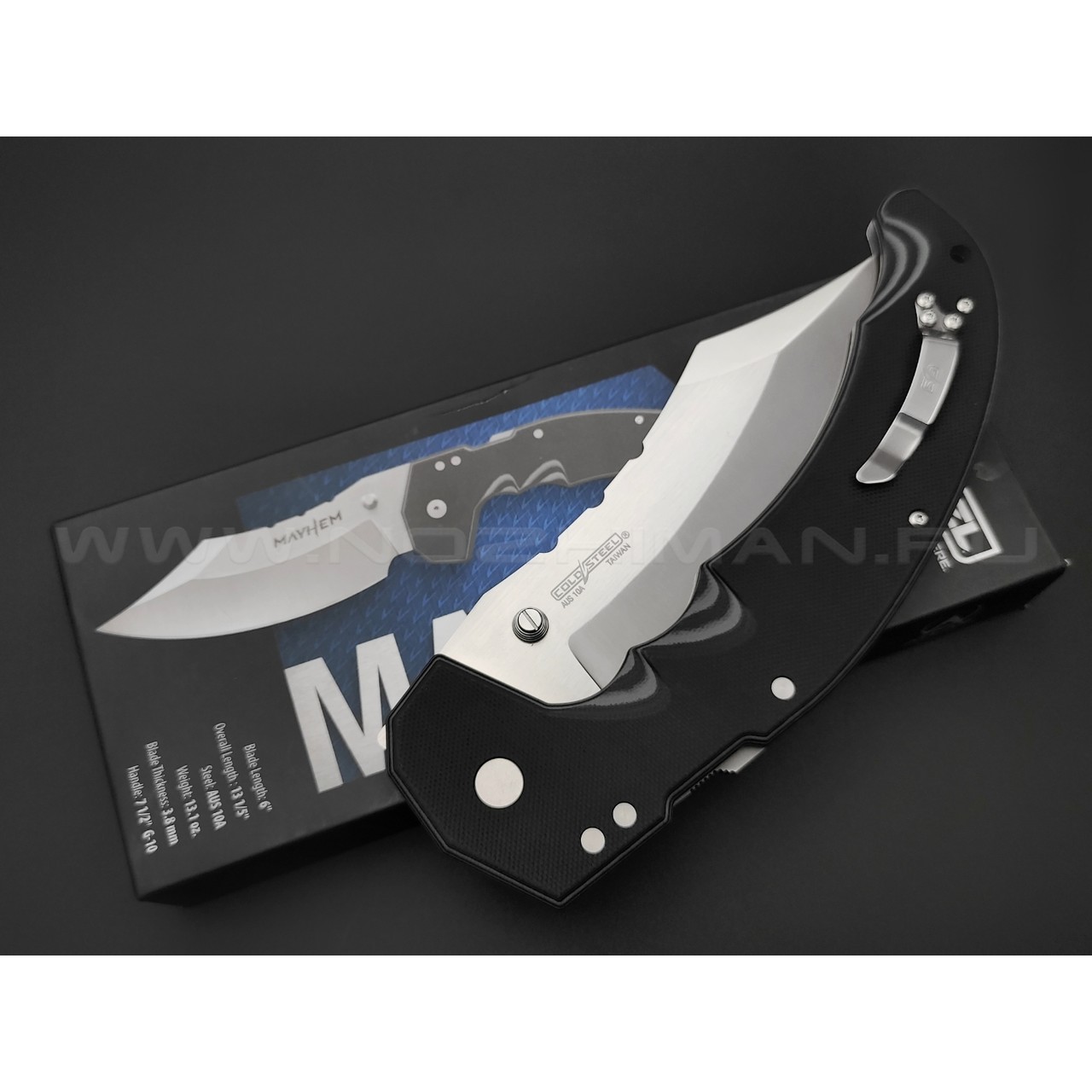 Нож Cold Steel Mayhem FL-60DPLM сталь AUS10A, рукоять G10