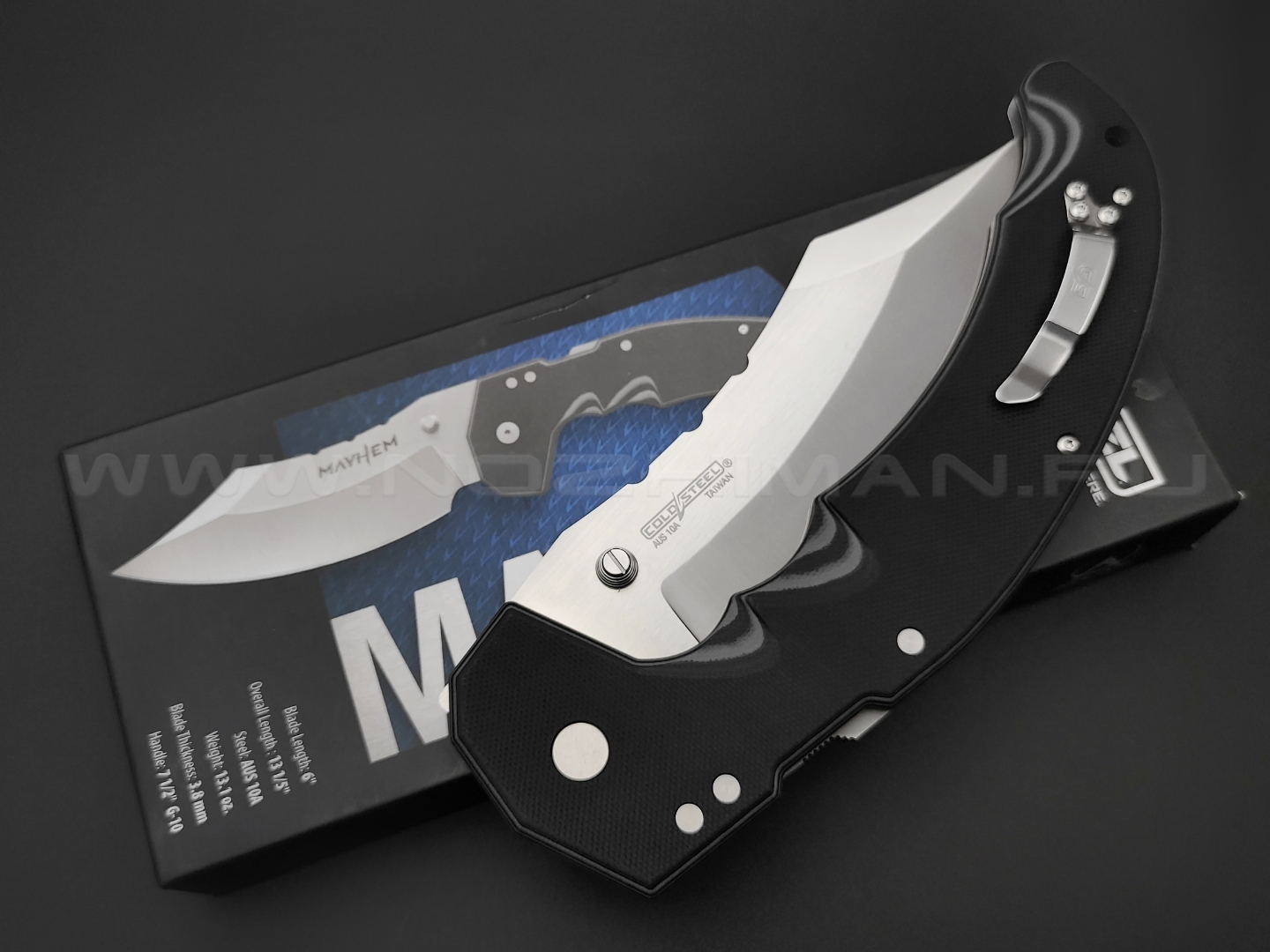 Нож Cold Steel Mayhem FL-60DPLM сталь AUS10A, рукоять G10