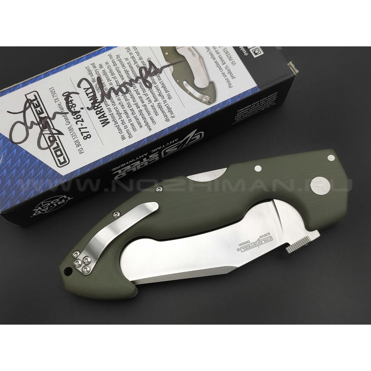 Нож Cold Steel Spartan Lynn Thompson Signature 21STAA сталь CPM S35VN, рукоять G10 OD green