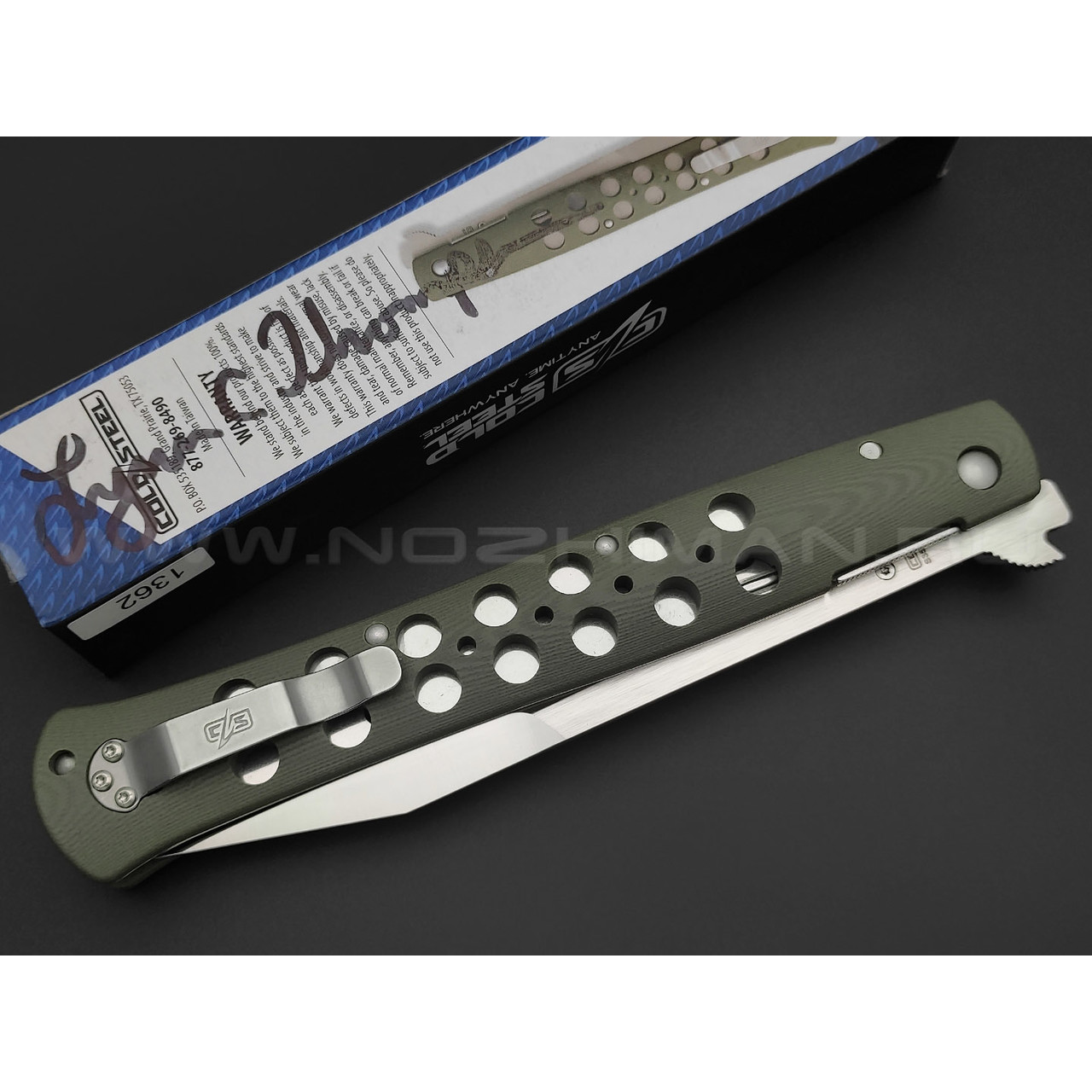 Нож Cold Steel Ti-Lite 6" Lynn Thompson Signature 26C6AA сталь CPM S35VN, рукоять G10 OD green